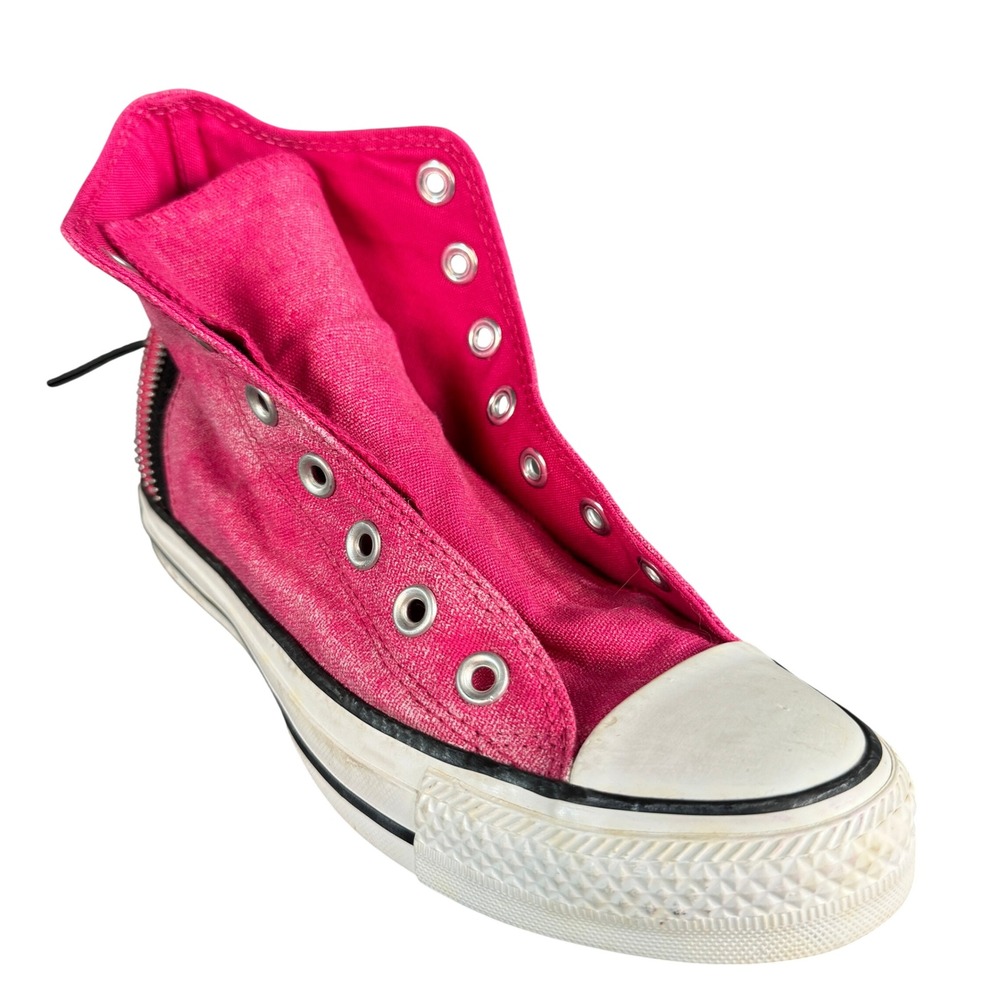 Converse Chuck Taylor All Star Pink Triple Back Zip High Top Sneakers Womens 6.5